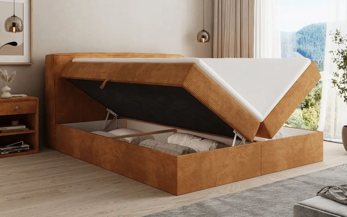 Boxspringbett Marea in Cord mit Stauraum