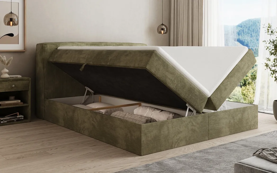 Boxspringbett Marea in Cord mit Stauraum