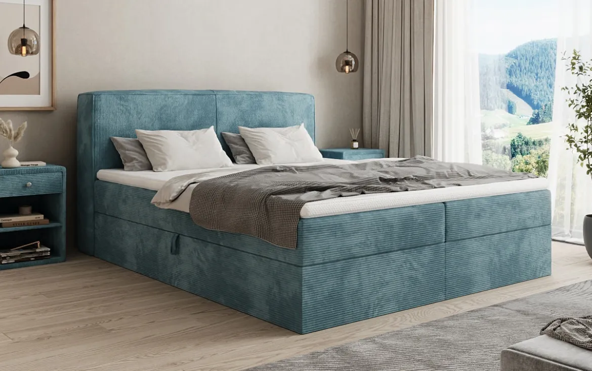 Boxspringbett Marea in Cord mit Stauraum