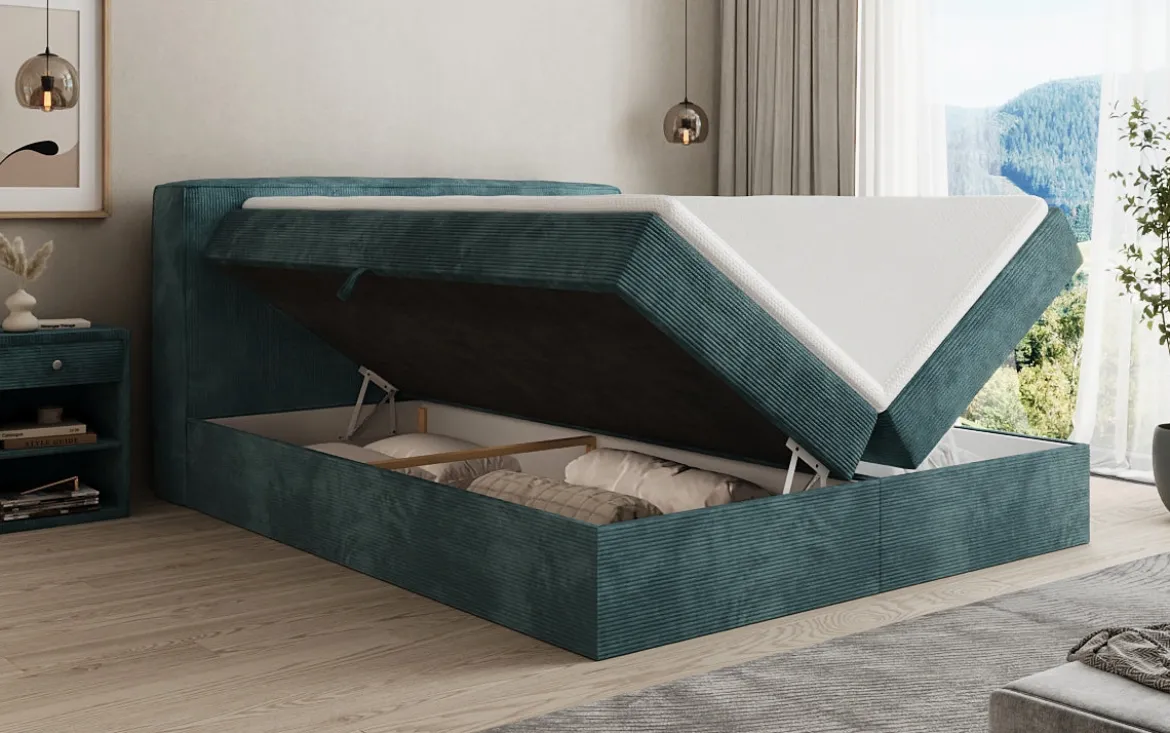 Boxspringbett Marea in Cord mit Stauraum