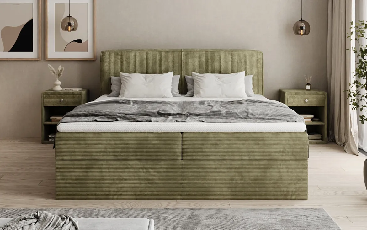 Boxspringbett Marea in Cord mit Stauraum