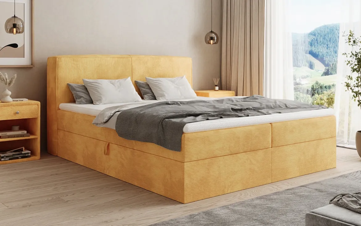 Boxspringbett Marea in Cord mit Stauraum