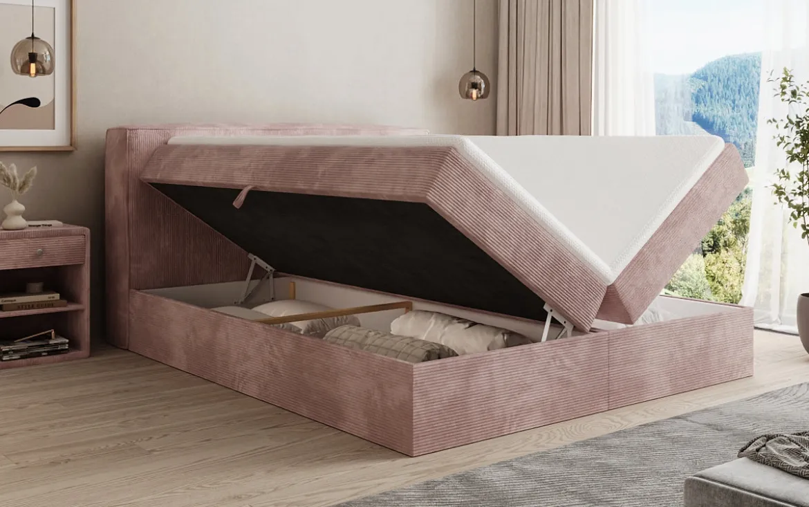 Boxspringbett Marea in Cord mit Stauraum