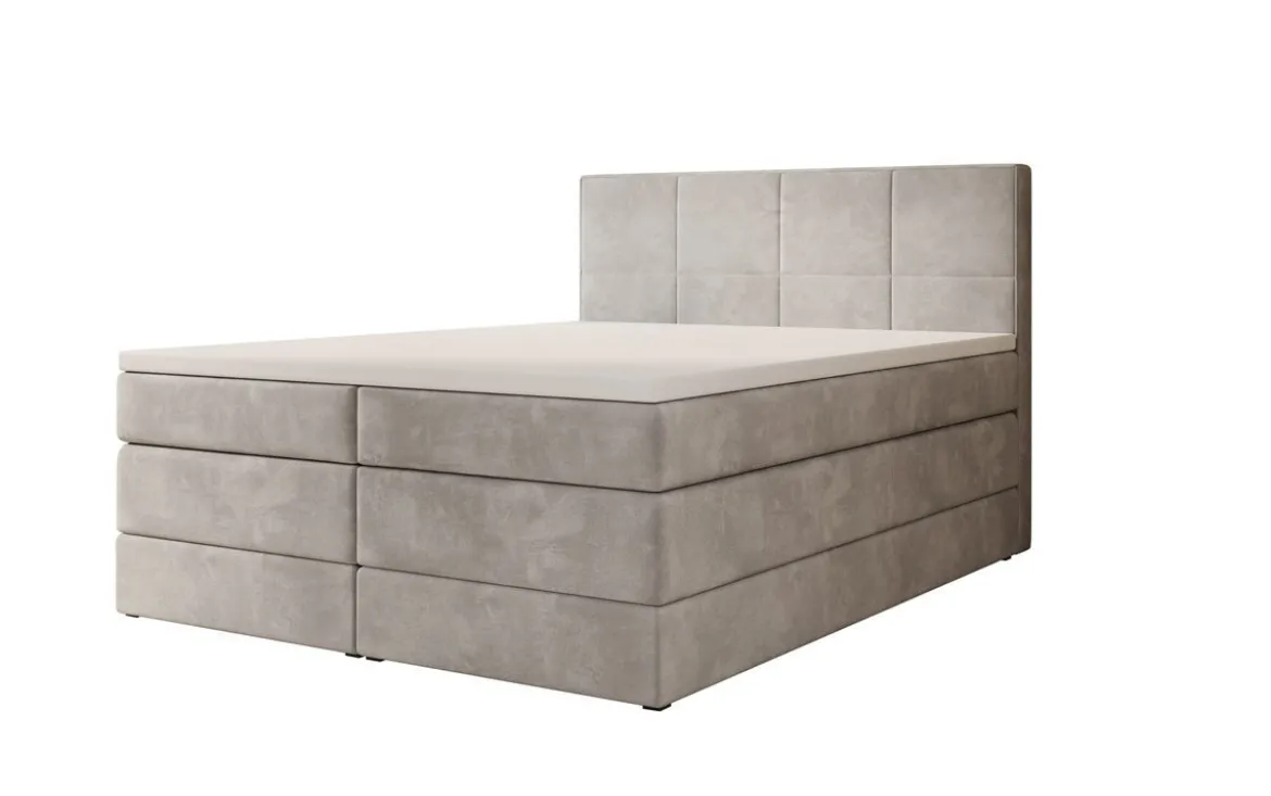 Boxspringbett Mareno mit Stauraum in Samt