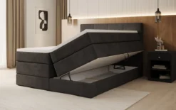 Boxspringbett Mareno mit Stauraum in Samt
