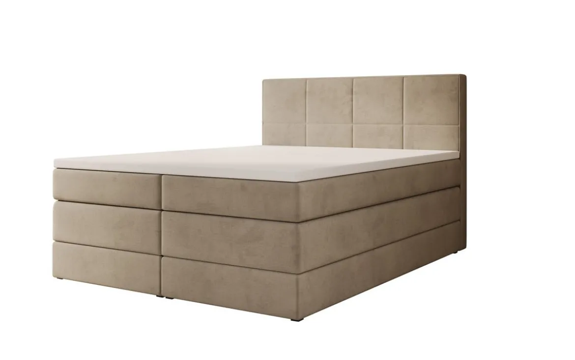 Boxspringbett Mareno mit Stauraum in Samt