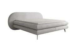 Boxspringbett Marisol mit ovalem Headboard in Bouclé