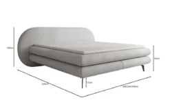 Boxspringbett Marisol mit ovalem Headboard in Bouclé