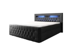 Boxspringbett Menzogna Bouclé mit LED und Stauraum (2 Schubladen)