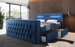 Boxspringbett Menzogna mit TV Lift, USB und Stauraum (2 Schubladen)