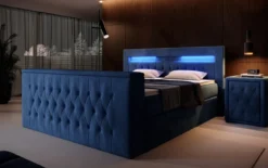 Boxspringbett Menzogna mit TV Lift, USB und Stauraum (2 Schubladen)