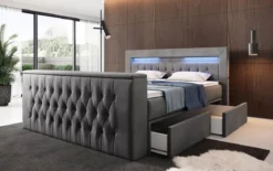 Boxspringbett Menzogna mit TV Lift, USB und Stauraum (2 Schubladen)