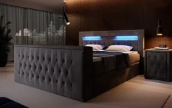 Boxspringbett Menzogna mit TV Lift, USB und Stauraum (2 Schubladen)