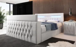 Boxspringbett Menzogna mit TV Lift, USB und Stauraum (2 Schubladen)