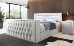 Boxspringbett Menzogna mit TV Lift, USB und Stauraum (2 Schubladen)