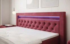 Boxspringbett Menzogna Samt mit LED und Stauraum (2 Schubladen)
