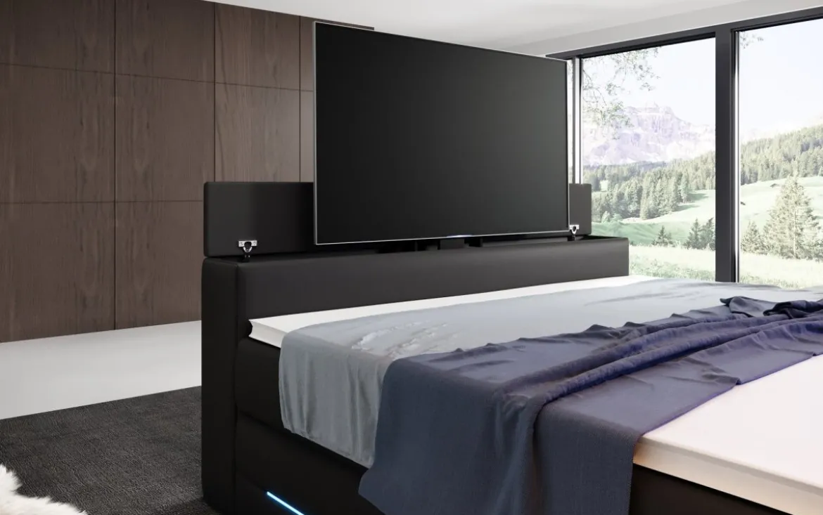 Boxspringbett Merkur mit TV Lift und RGB