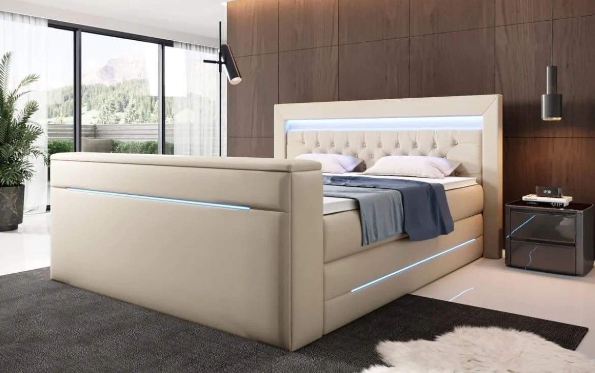 Boxspringbett Merkur mit TV Lift und RGB