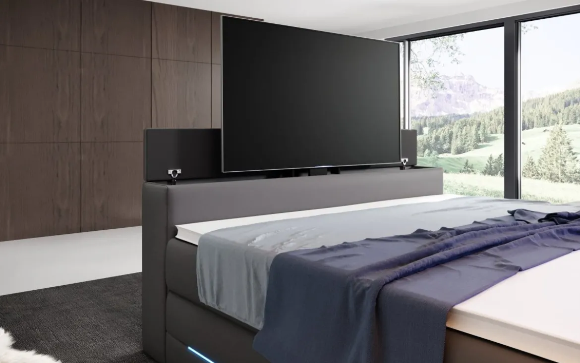 Boxspringbett Merkur mit TV Lift und RGB