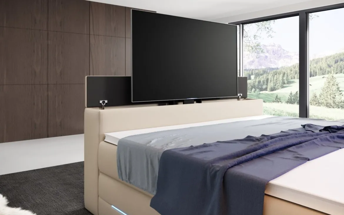 Boxspringbett Merkur mit TV Lift und RGB