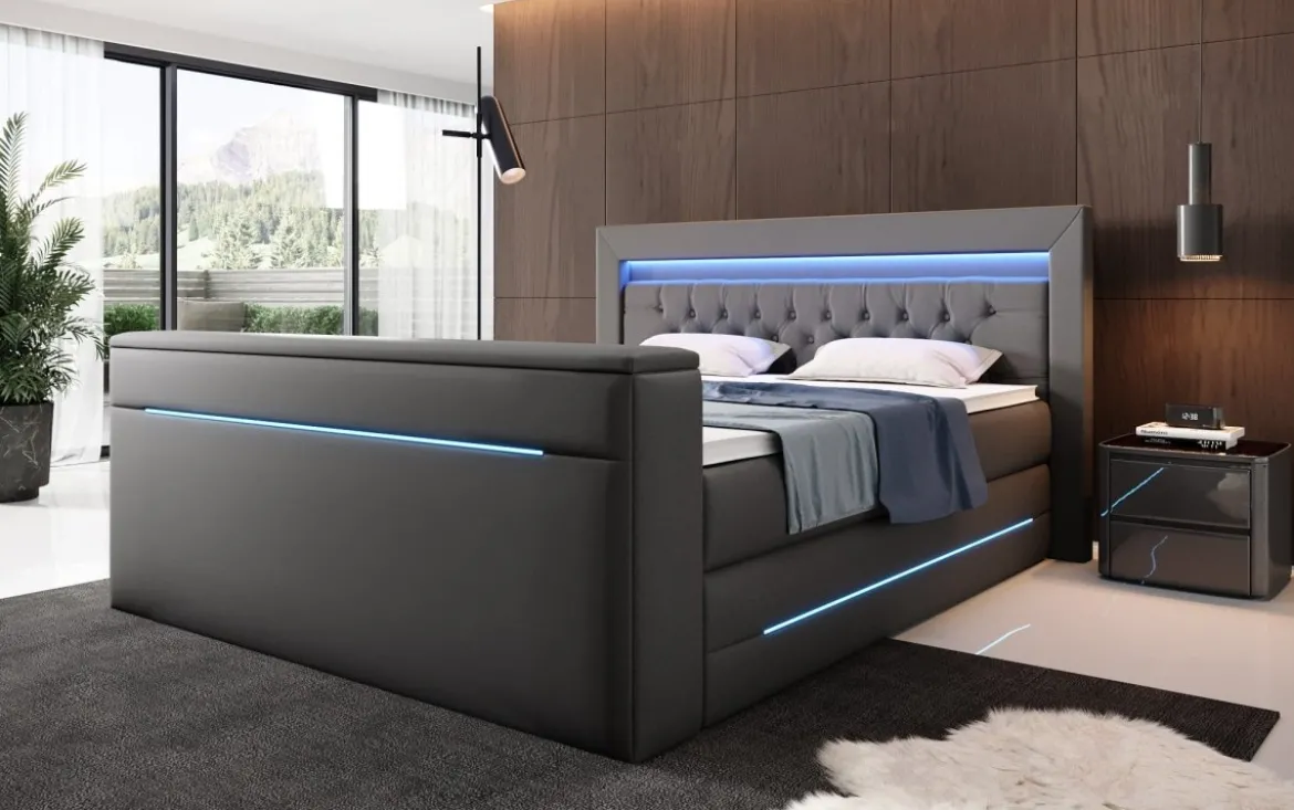 Boxspringbett Merkur mit TV Lift und RGB