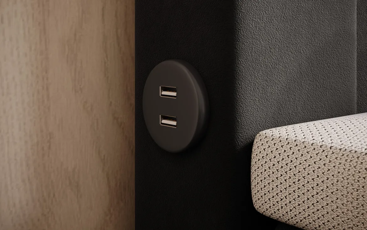Boxspringbett Minera mit LED, USB und Stauraum