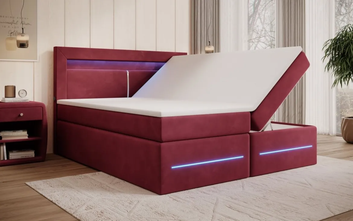Boxspringbett Minera mit LED, USB und Stauraum