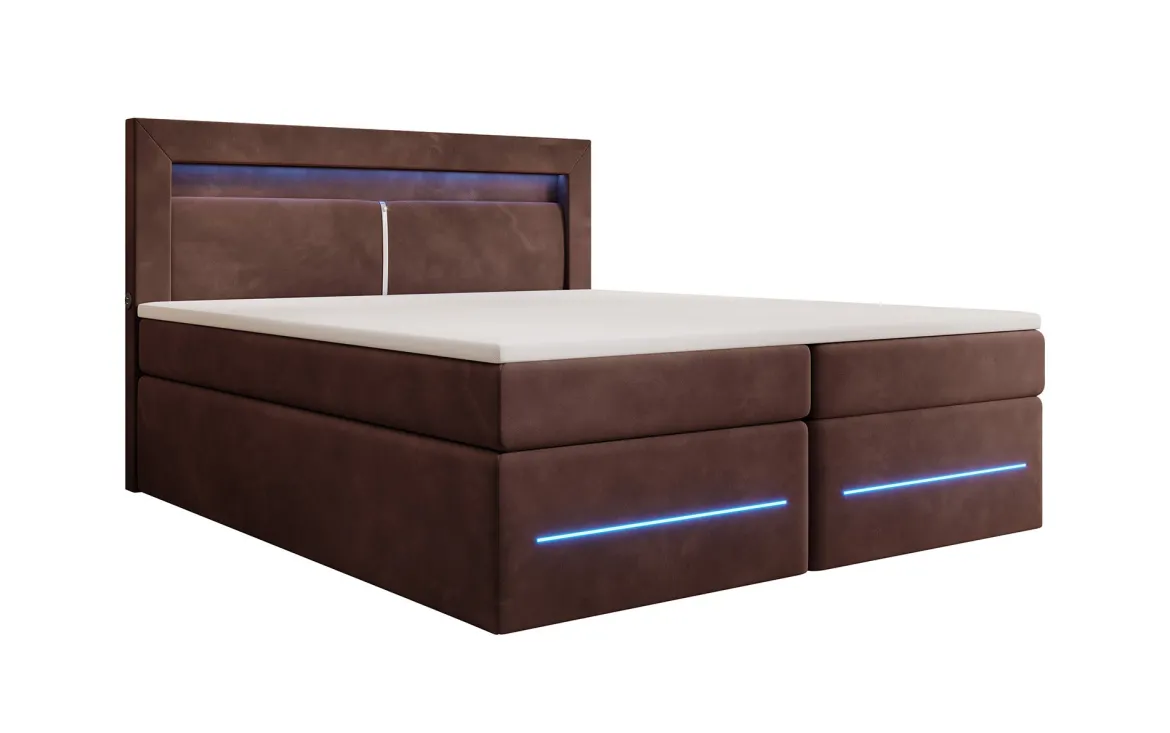 Boxspringbett Minera mit LED, USB und Stauraum