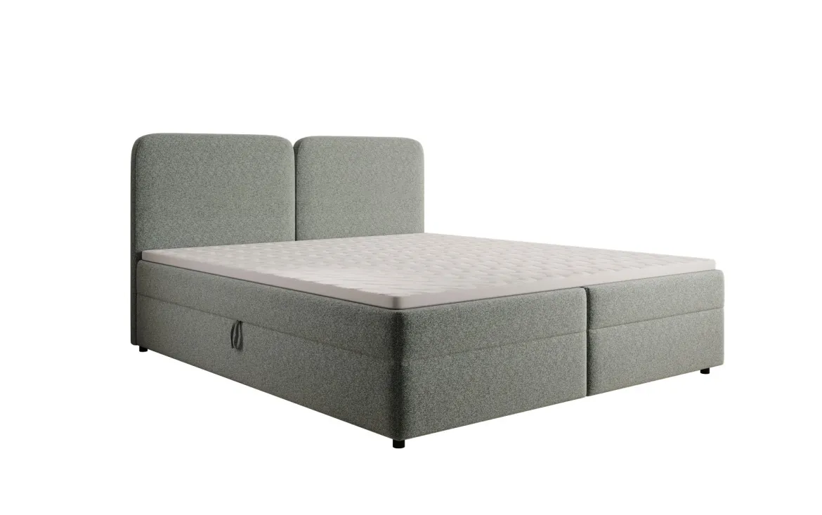 Boxspringbett Mira in Strukturstoff mit Stauraum