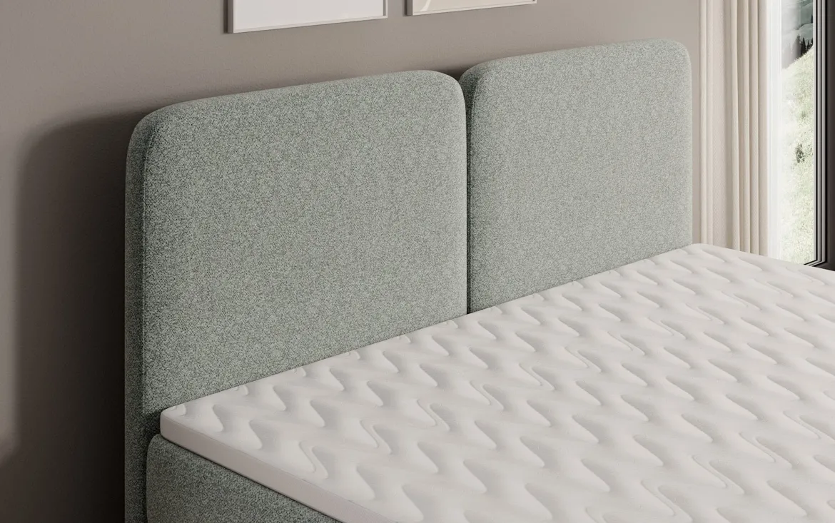 Boxspringbett Mira in Strukturstoff mit Stauraum