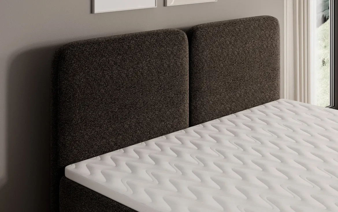 Boxspringbett Mira in Strukturstoff mit Stauraum