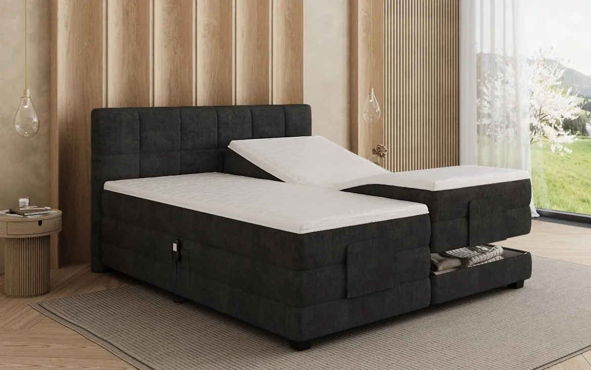 Boxspringbett Monaco - elektrisch verstellbar in Stoff