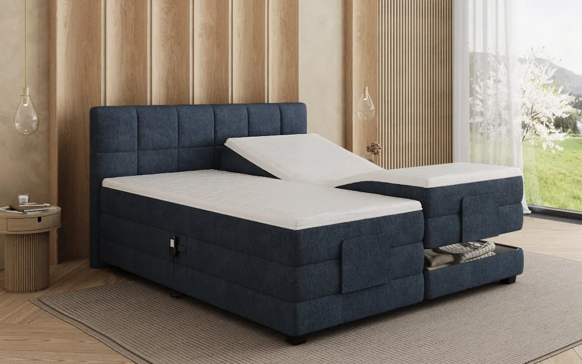 Boxspringbett Monaco - elektrisch verstellbar in Stoff