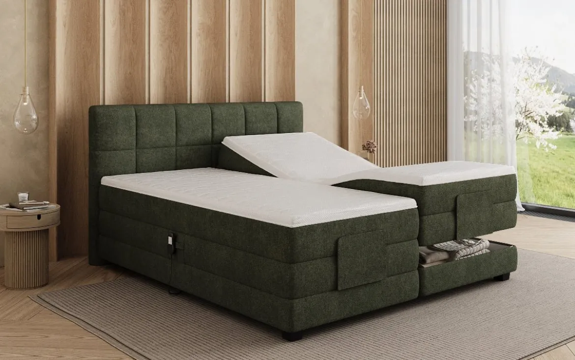 Boxspringbett Monaco - elektrisch verstellbar in Stoff
