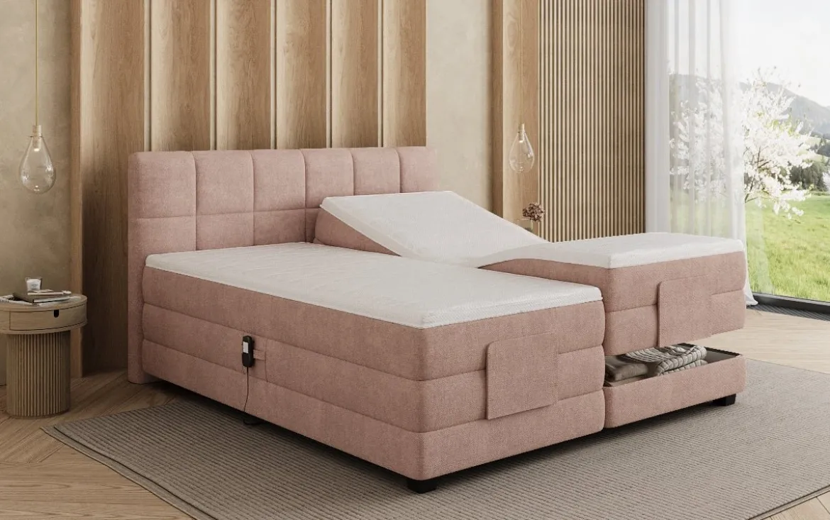 Boxspringbett Monaco - elektrisch verstellbar in Stoff