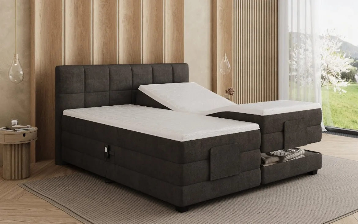 Boxspringbett Monaco - elektrisch verstellbar in Stoff