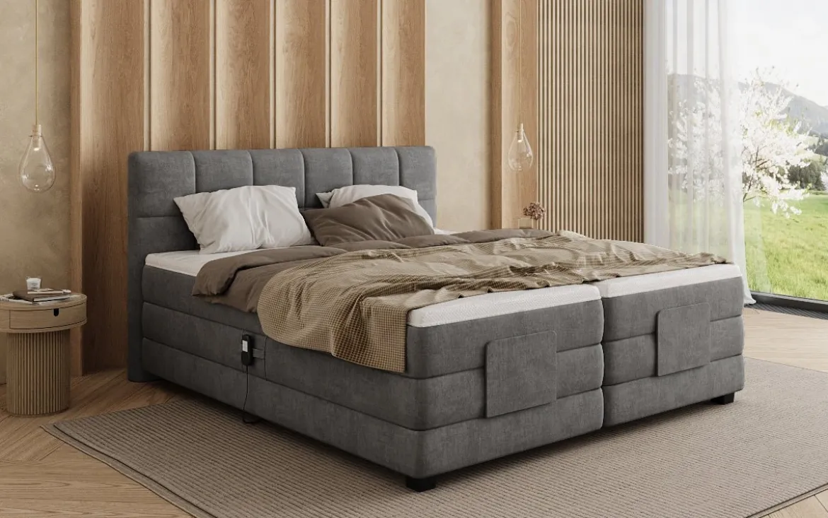 Boxspringbett Monaco - elektrisch verstellbar in Samt