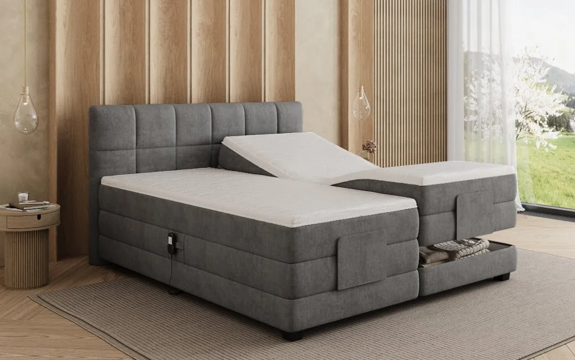 Boxspringbett Monaco - elektrisch verstellbar in Samt