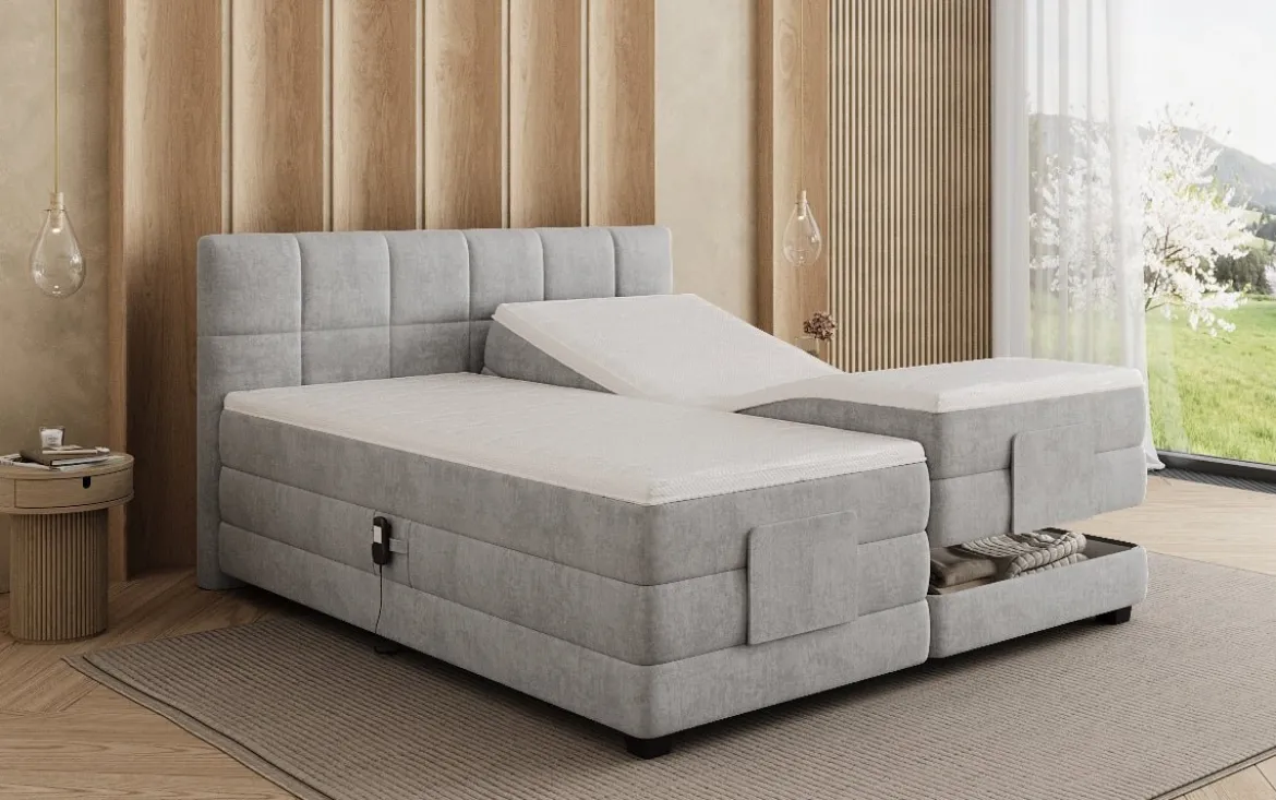 Boxspringbett Monaco - elektrisch verstellbar in Samt