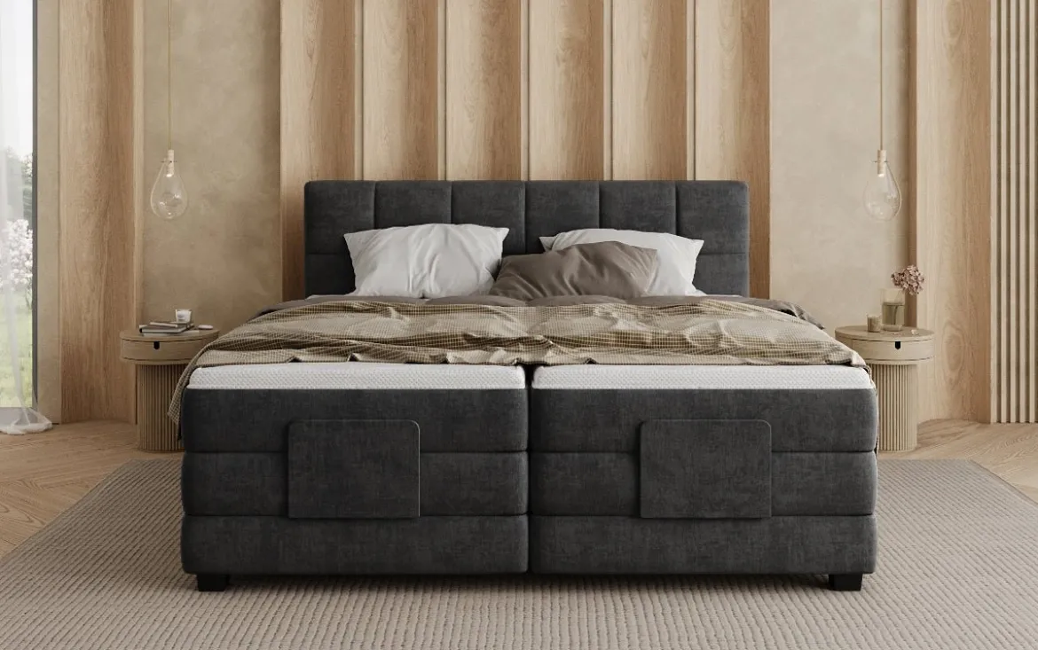 Boxspringbett Monaco - elektrisch verstellbar in Samt