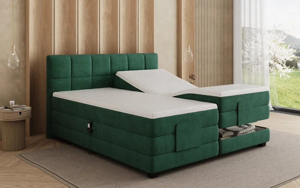 Boxspringbett Monaco - elektrisch verstellbar in Samt