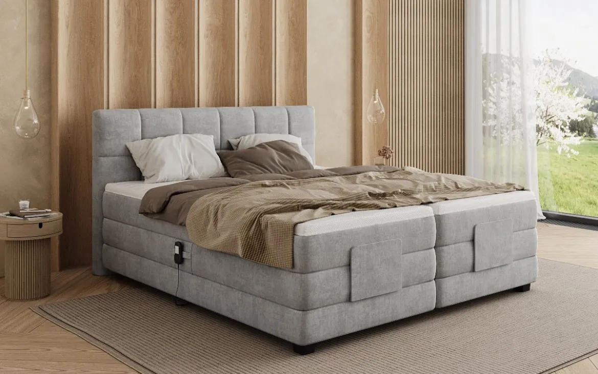 Boxspringbett Monaco - elektrisch verstellbar in Samt