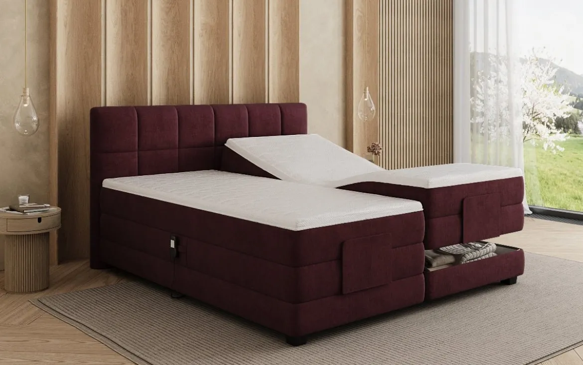Boxspringbett Monaco - elektrisch verstellbar in Samt
