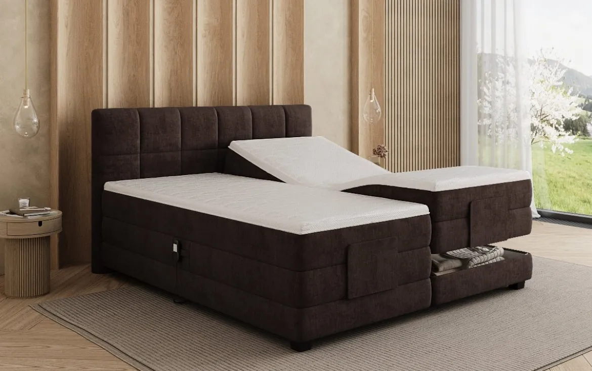 Boxspringbett Monaco - elektrisch verstellbar in Samt