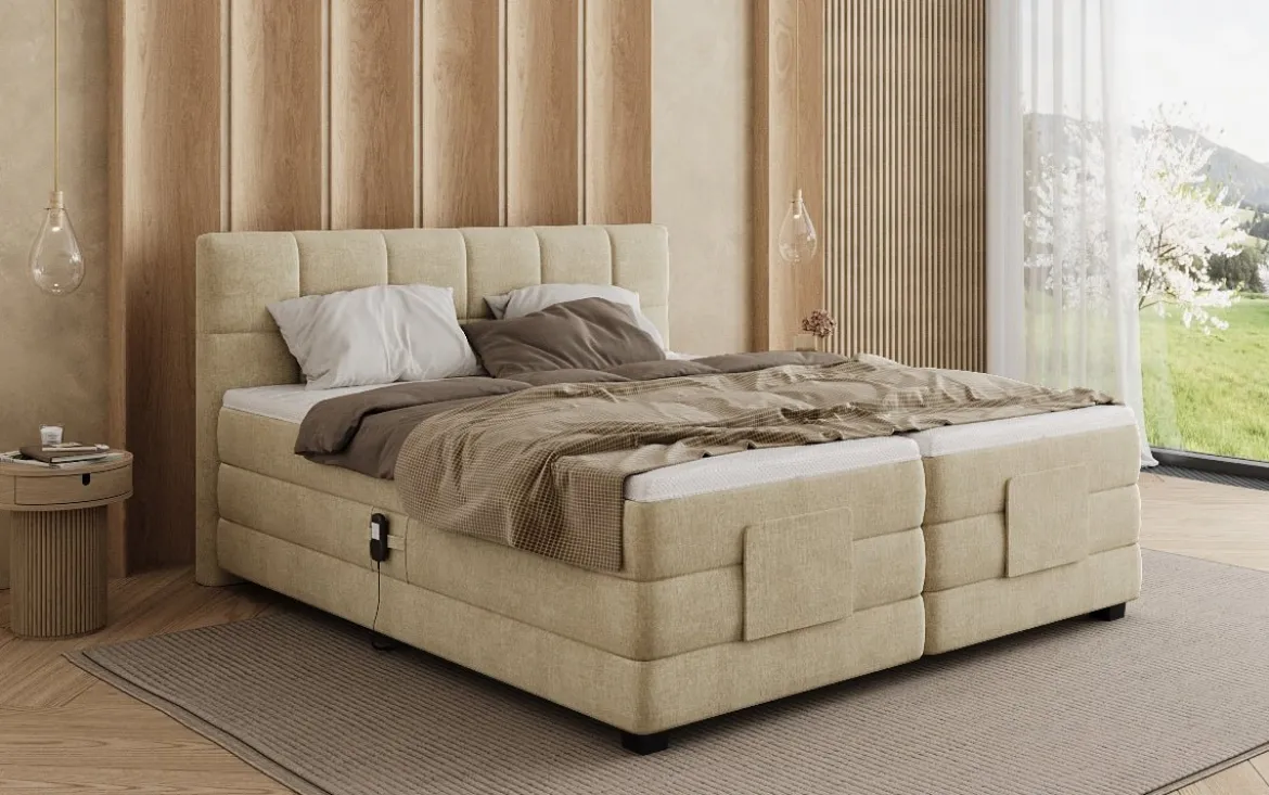 Boxspringbett Monaco - elektrisch verstellbar in Samt
