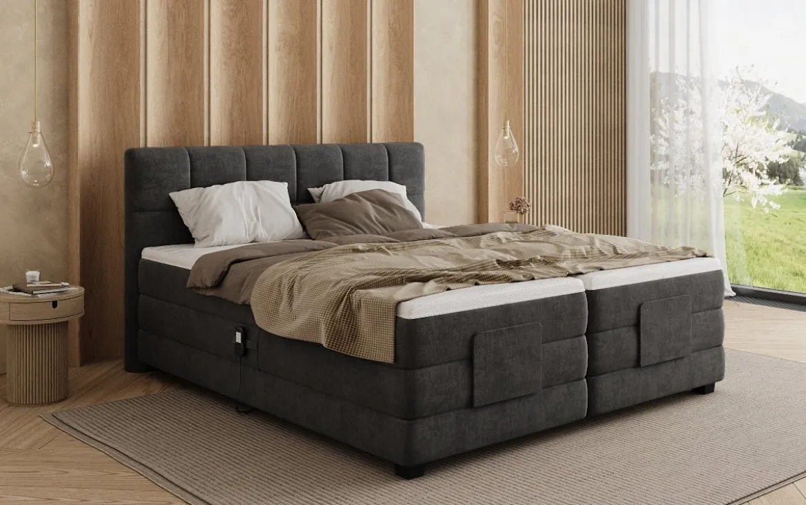 Boxspringbett Monaco - elektrisch verstellbar in Samt
