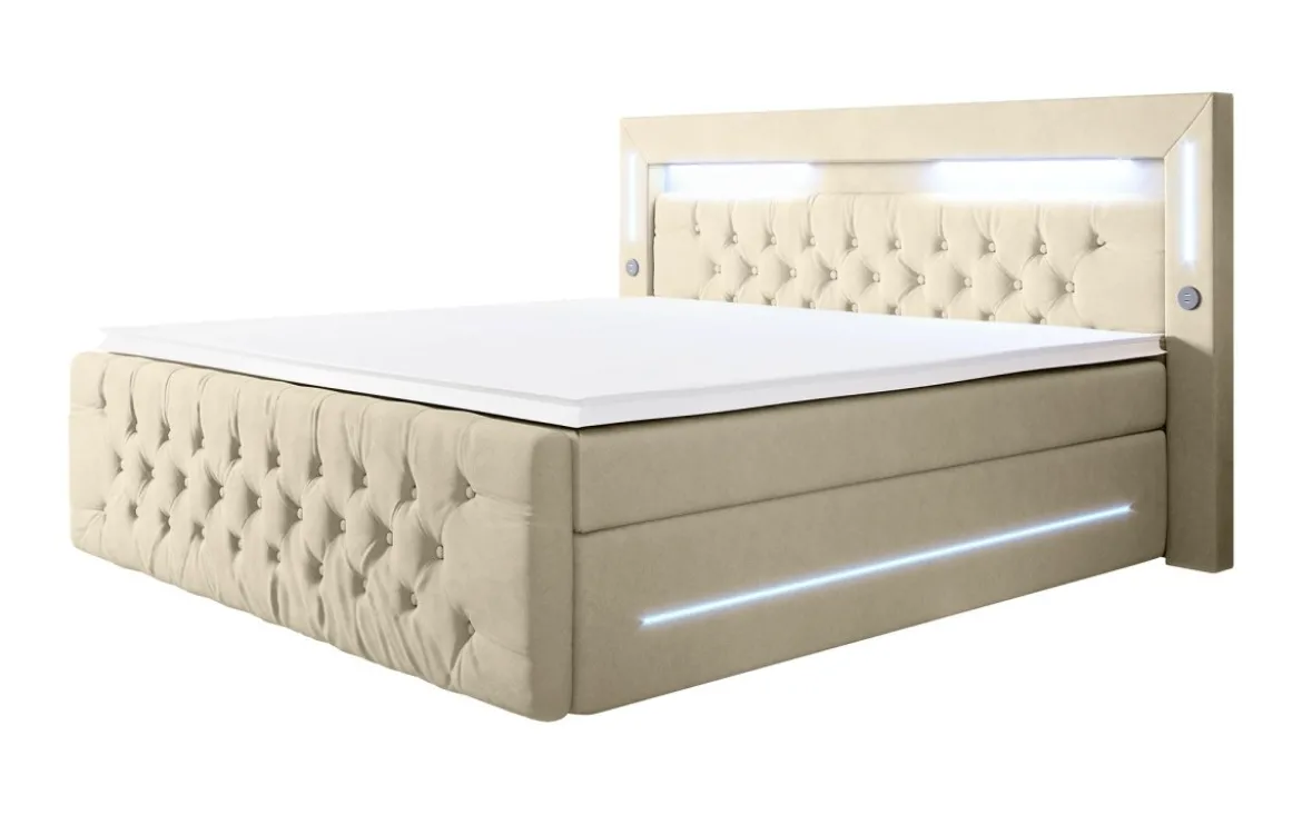 Boxspringbett Moonlight mit LED, USB und Stauraum