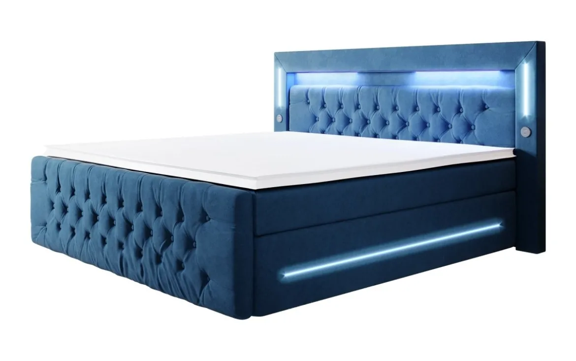 Boxspringbett Moonlight mit LED, USB und Stauraum