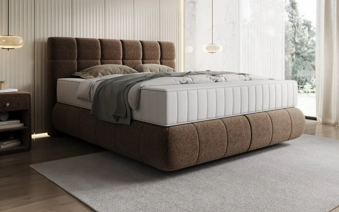 Boxspringbett Nala in Strukturstoff mit Schwebeoptik