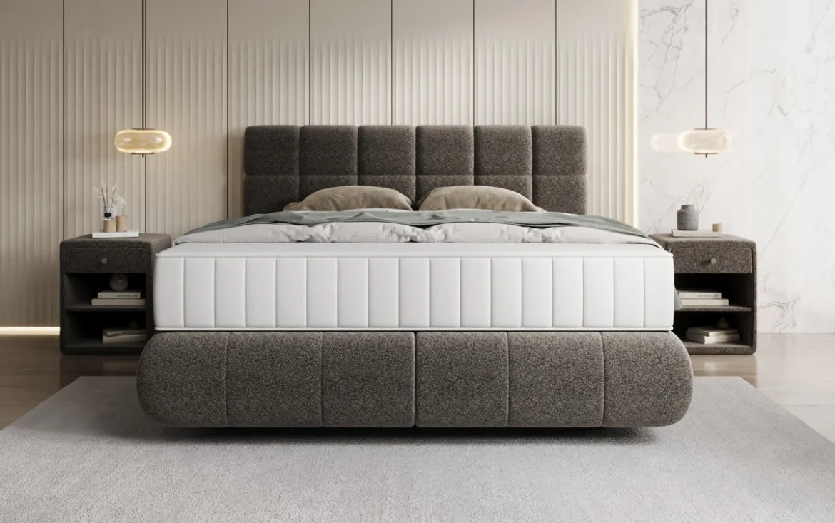 Boxspringbett Nala in Strukturstoff mit Schwebeoptik